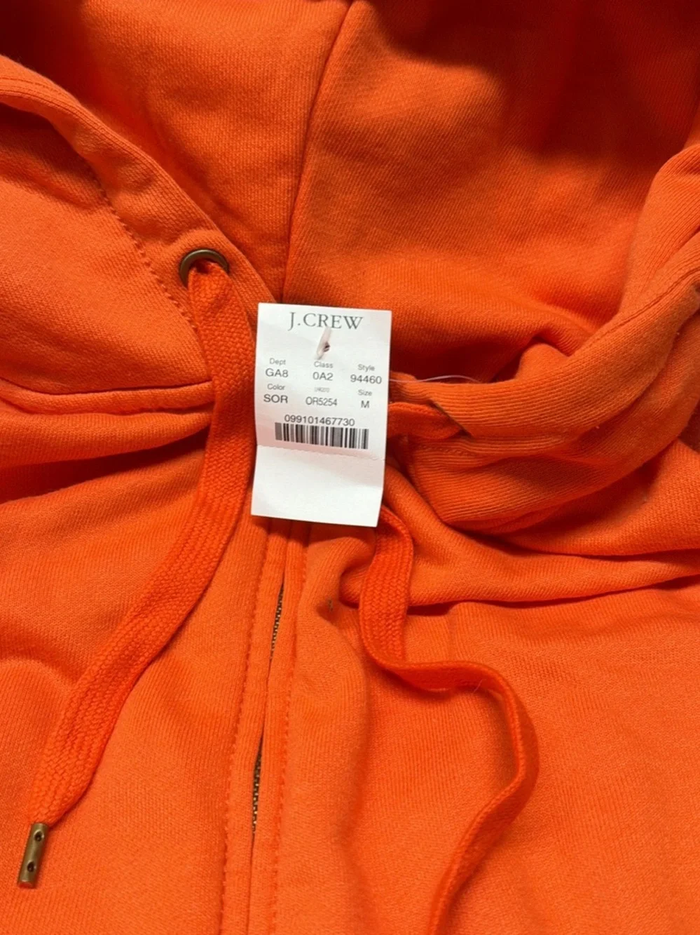 J. Crew Vibrant Orange Zip-Up Hoodie